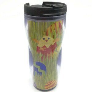 Starbucks 2008 Easter Tumbler & Lid 12 oz Travel Cup Mug Bunny Chick Eggs Spring